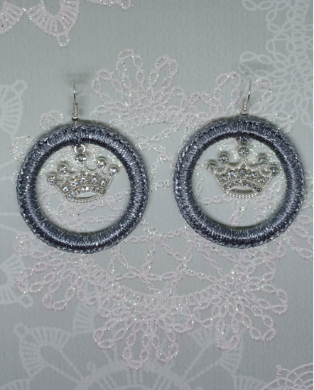 Háčkované  dizajnové náušnice "Umenie kreativity"